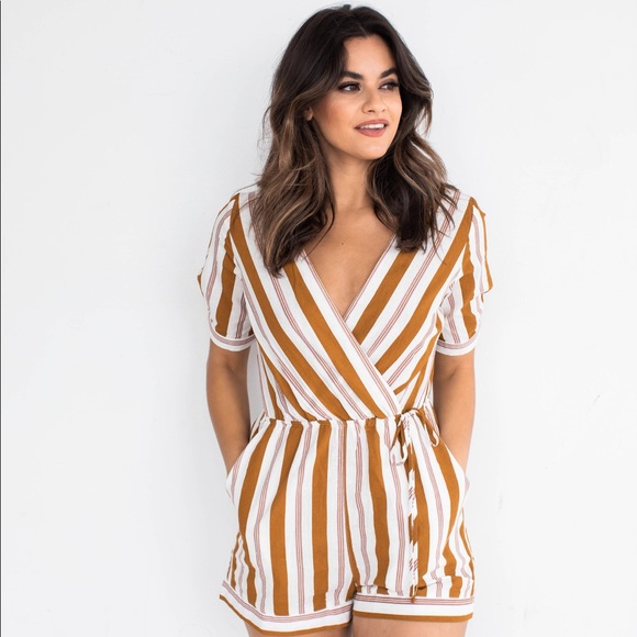 boutique Pants - CHARLIE STRIPED ROMPER